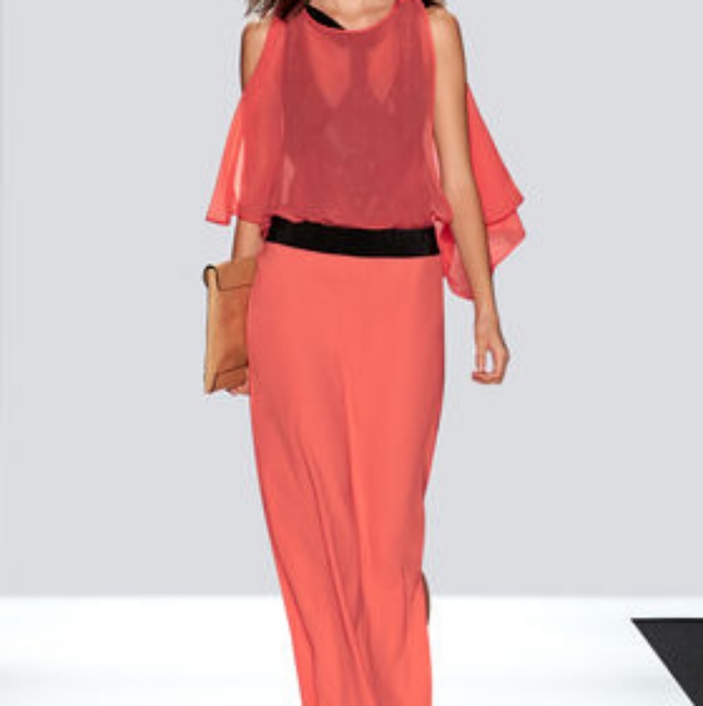 BCBG coral maxi dress
